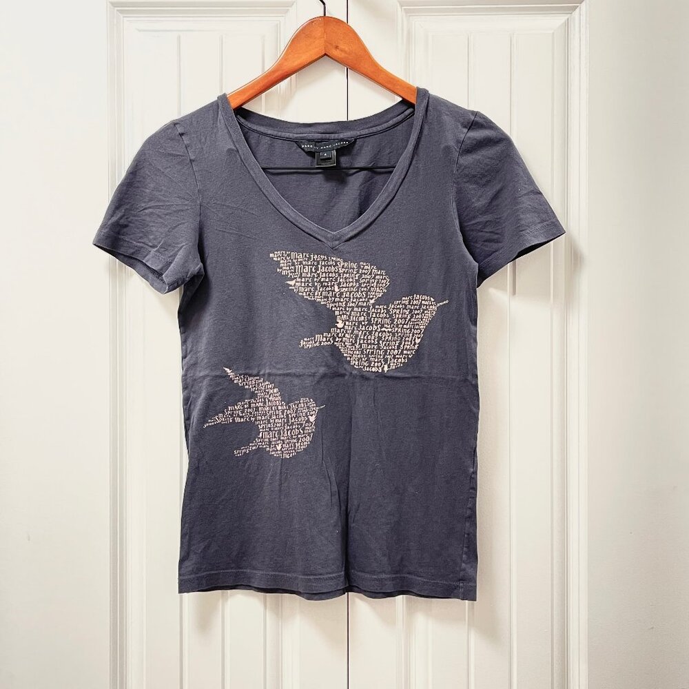 Marc by Marc Jacobs Spring 2007 Bird Graphic Tee Grey – S